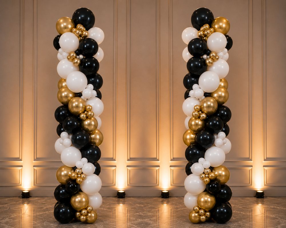 Balloon Garland Columns — ISC Events & Rentals